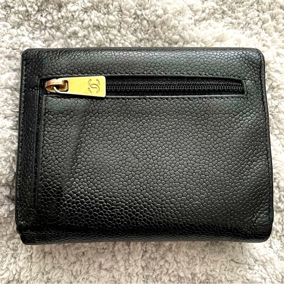 🌟SOLD🌟CHANEL Caviar Timeless Trifold "CC" Wallet -Hologram Sticker/Auth Card - Picture 5 of 6